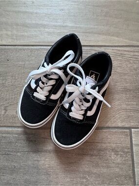 Vans Black Low-Top Skate Shoe with White Accents